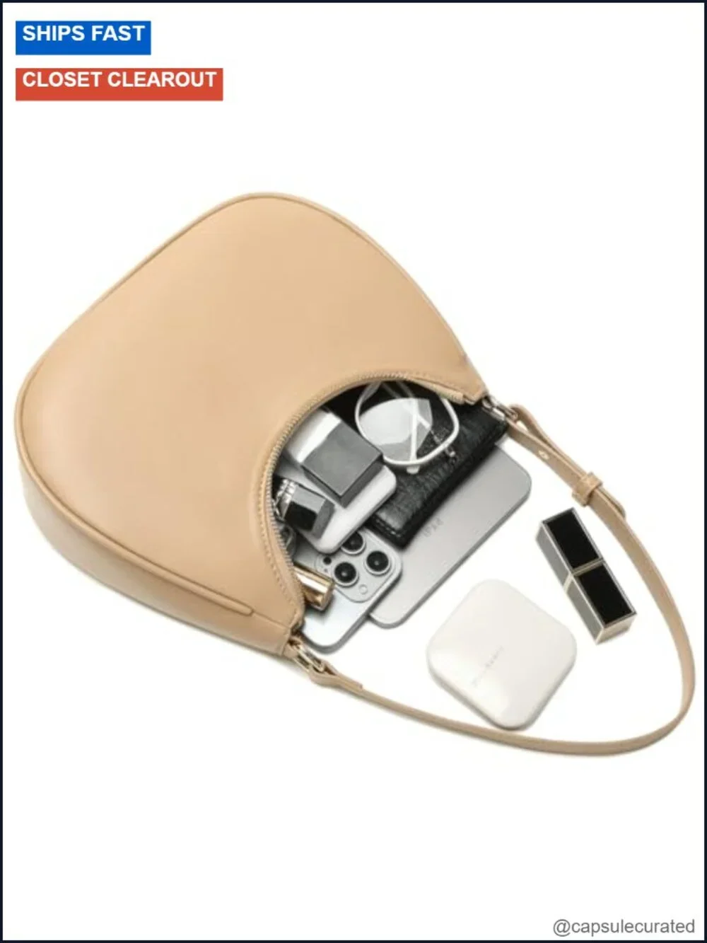 PU Leather Hobo Shoulder Bag Women Cute Tote Underarm Purse Zipper Closure
